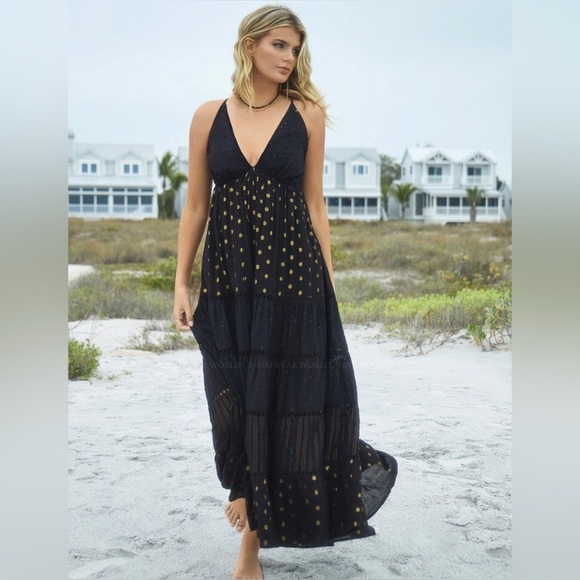 NWT PQ SWIM BLACK AMELIE DRESS M/L - Picture 1 of 9